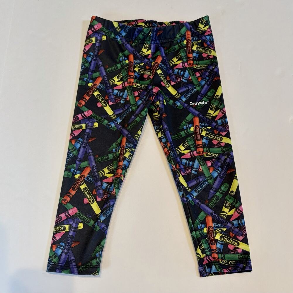 Retro Novelty Crayola Toddler Girls Multicolor Crayon Leggings Size 2T/1-2 Years